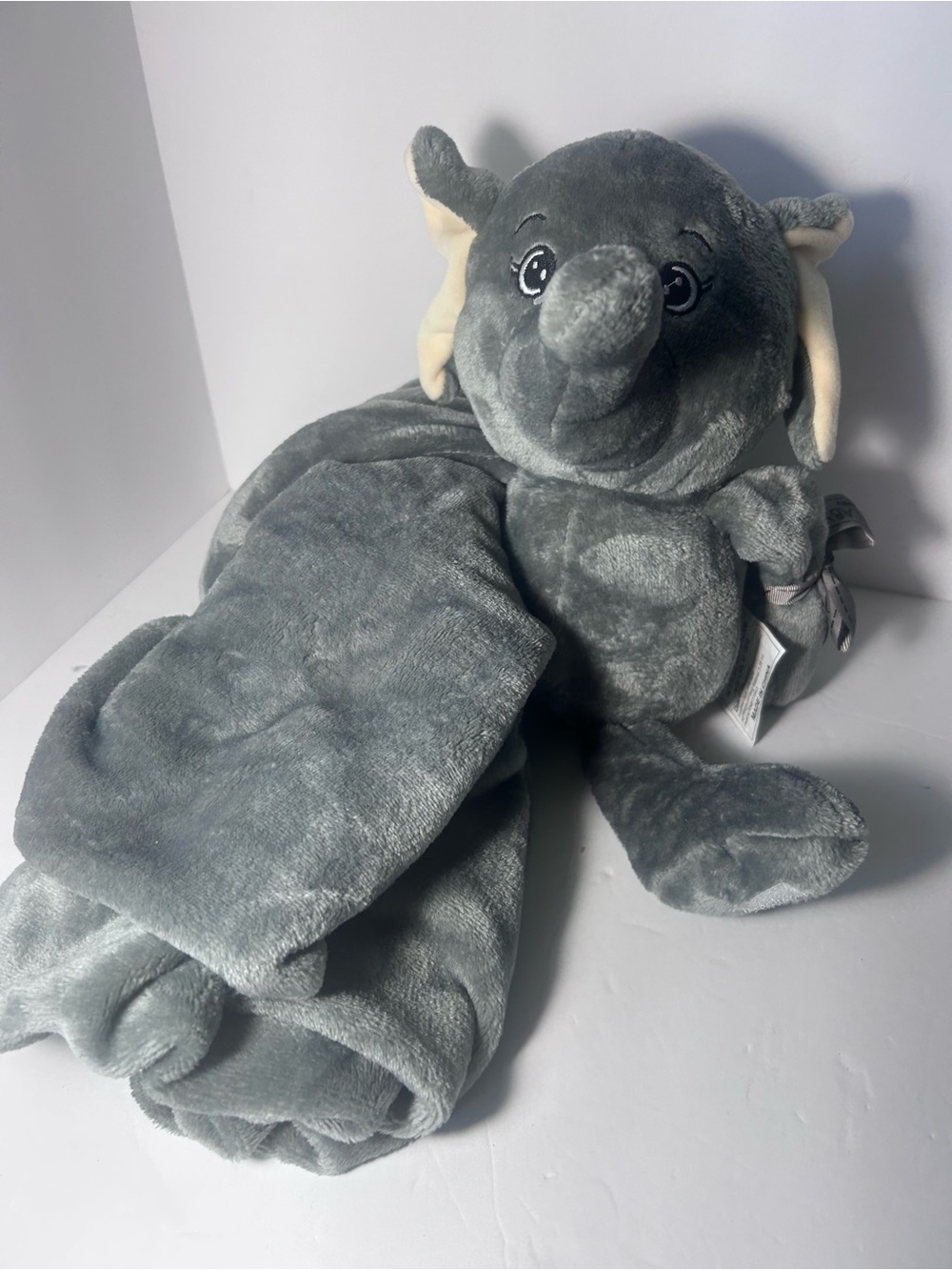Plush Gray Elephant Lovey Comforter - Soft Snuggle Blanket